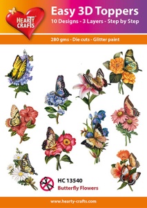 Hearty Crafts Easy 3D Toppers Butterfly Flowers HC13540