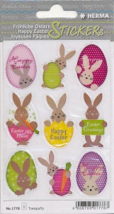 Herma stickers Vrolijk Pasen transpuffy 1 vel 1778 (Locatie: U170)