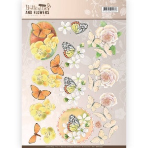 Jeanine's Art knipvel bloemen en vlinders CD11001 (Locatie: 2425)