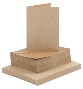Kaarten en enveloppen 10,5 x 15 cm (C6) Kraft 50 sets 23113