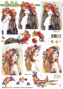 Le Suh knipvel Dame met bloemen 8215717 (Locatie: 2786)