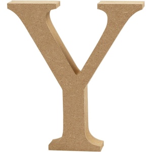 Letter Y, hoogte 13 cm, dikte 2 cm, MDF, 1stuk (Locatie: KB)