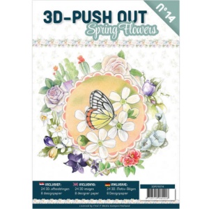 Stansboek Spring Flowers, 24 afbeeldingen en 8 designpapier, 3DPO10014 (Locatie: 0425)