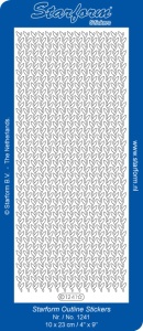Starform sticker zilver randje met blaadjes 1241 (Locatie: T124)