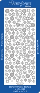 Starform sticker zilver sneeuwvlokken 8530 (Locatie: J352)