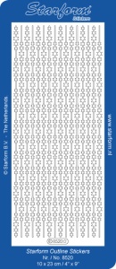 Starform stickervel sterrenrand zilver 8520 (Locatie: E227)