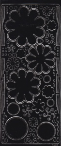 Sticker bloemen zwart 121001 0459 (Locatie: B243)
