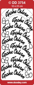 Stickervel Frohe Ostern zilver DD3754 (Locatie: G105)