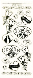Stickervel liefde transparant goud MD356301 (Locatie: A010)
