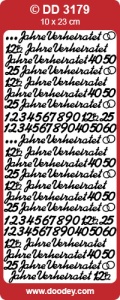Stickervel zilver Jahre Verheiratet DD3179 (Locatie: A021 )