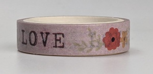 Washi tape Love, 3m lang, 10mm breed