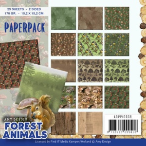 Amy Design, Paperpack, 15.2 x 15.2 cm, Forest Animals, ADPP10038