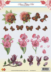 Ann's Paper art knipvel bloemen en vlinders HJ7101 (Locatie: 2338)