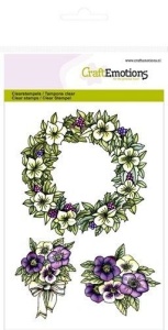 CraftEmotions clearstamps A6 - Bloemenkrans Purple Holiday 130501/1055 (Locatie: NN010)