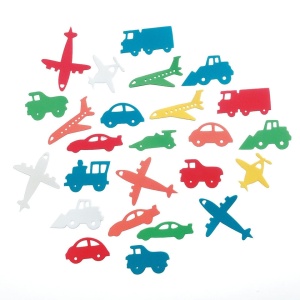 Darice foam stickers vliegtuigen, auto's en treinen 60 stuks 1023-75 (Locatie: K3)