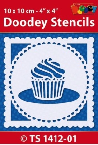 Doodey Stencil Cupcake 10 x 10 cm TS1412-01 (Locatie: 4630)
