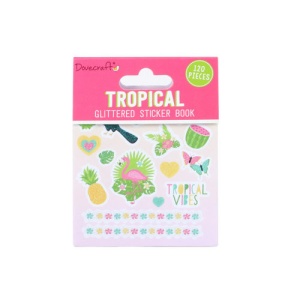 Dovecraft tropical glitter stickerboek, 8 vel (Locatie: c035)