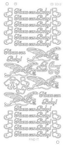 Find It stickervel glanzend goud geboorte CD3013 (Locatie: u246)