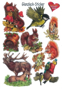 Glanssticker dieren, A4, 7 (Locatie: 0350)