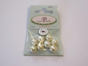 Glasparels rond 12 mm beige 8 stuks 401100/7742 (Locatie: K3)