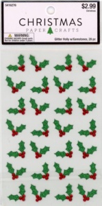 Glitter stickers kerstmis, 28 stuks (Locatie: 5604)