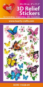 Hearty Crafts 3D Relief Stickers Butterflies HCRS11028-09 (Locatie: 1245)