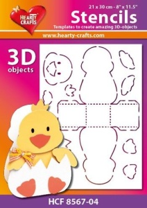 Hearty Crafts 3D Stencil Kuiken HCF8567-04 (Locatie: 2526)