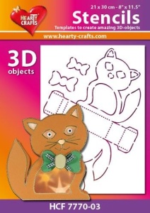 Hearty Crafts Stencil 3D Kat HCF7770-03 (Locatie: 2526)