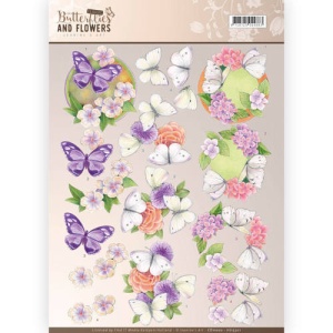 Jeanine's Art knipvel bloemen en vlinders CD11002 (Locatie: 2413)