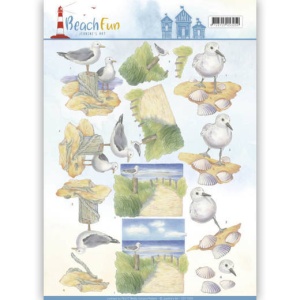 Jeanine's Art knipvel strand meeuwen CD11068 (Locatie: 5542)