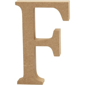 Letter F, hoogte 13 cm, dikte 2 cm, MDF, 1stuk (Locatie: KB)