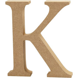 Letter K, hoogte 13 cm, dikte 2 cm, MDF, 1stuk (Locatie: KB)