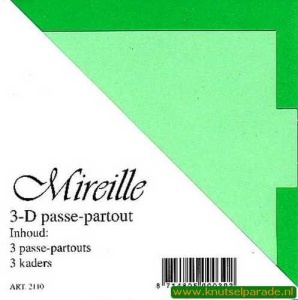 Mireille vierkante kaart groen 3 stuks 2110 (Locatie: Z53 )