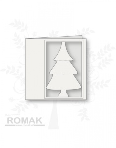 Romak dubbele kaart met kerstboom donkergroen K2-271-23 (Locatie: ll042)