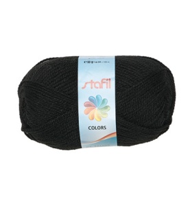 Stafil wol, zwart, 50 gram, 133 meter