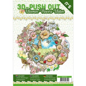 Stansboek Bloemen, 24 afbeeldingen en 8 designpapier, 3DPO10005 (Locatie: 1526)