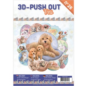 Stansboek Pets, 24 afbeeldingen en 8 designpapier, 3DPO10026 (Locatie: 0430)
