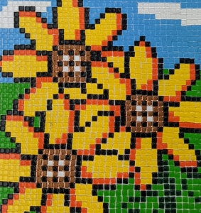 Starform oranje mozaiek 1038 (Locatie: T186)