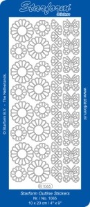 Starform sticker bloemen zilver 1065 (Locatie: N172)