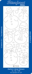 Starform sticker sneeuwpoppen velvet wit 7105 (Locatie: C307)