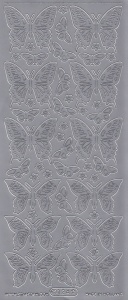 Starform sticker zilver vlinders 124 (Locatie: Q160 )