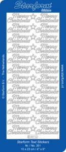 Starform stickervel Merry Christmas goud 351 (Locatie: t135)