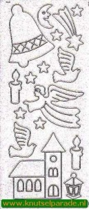 Starform stickervel zilver glitter kerst 9550 (Locatie: T047)