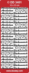 Sticker zilver Herzlichen Glückwunsch DD3401 (Locatie: NN095 )