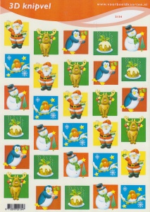 Voorbeeldkaarten knipvel kerst 2134 (Locatie: 5618)