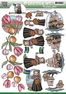 Yvonne Creations knipvel groetjes uit flevoland CD10502 (Locatie: 2534)