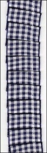 1 meter geruit lint met plooien blauw 25 mm 98560/2 (Locatie: 4RR11 )