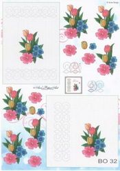 Anne Design knipvel/borduren bloemen BO 32 (Locatie: 4752)