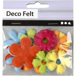 Bloemen van vilt, dikte 1,2 mm, 16stuks (Locatie: K3)