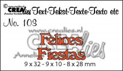 Crealies tekststans Felices Fiestas (Spaans: Fijne Feestdagen) CLES103 (Locatie: C382)